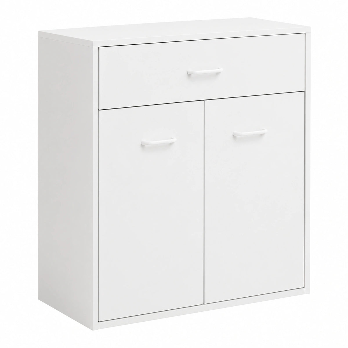 Moderner Sideboard-Schrank mit Schublade und Türen, Weiß, 60x30x75cm