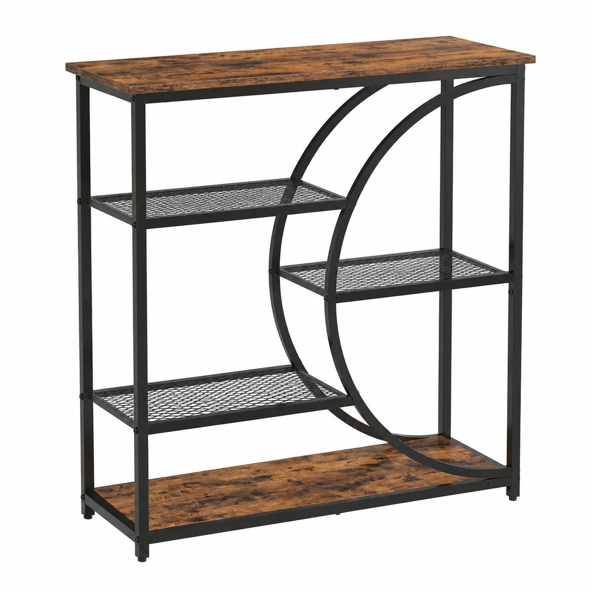 Eleganter 75 cm Konsolentisch, Industrielles Design mit 5 Ablagefächern - Perfekt für Flur und Wohnzimmer