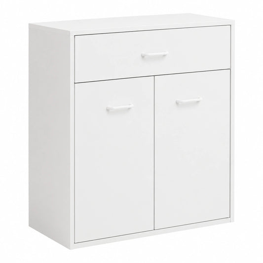 Moderner Sideboard-Schrank mit Schublade und Türen, Weiß, 60x30x75cm