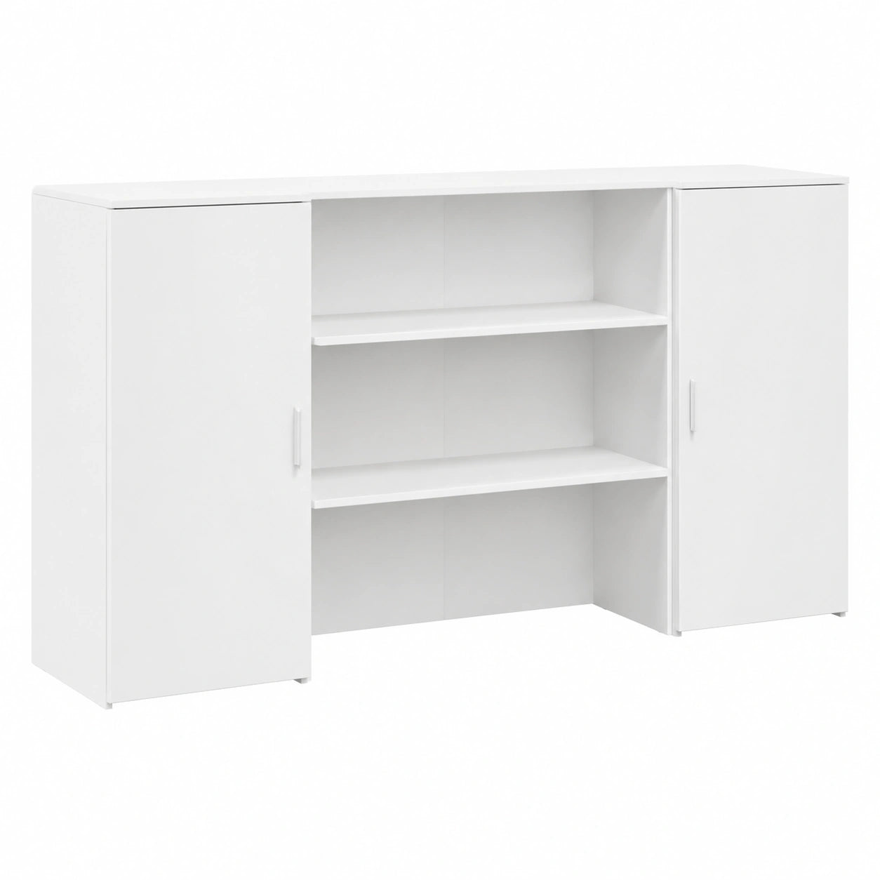 Moderne Empfangstheke aus Holzwerkstoff in Weiß, 200x50x103,5 cm, für Büro und Salon