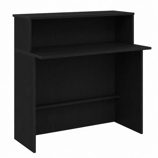 Empfangstheke aus Holzwerkstoff, Schwarz, 100x50x103,5 cm, ideal für Büro und Salons