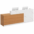 Eleganter Empfangstisch aus Holz – Weiß und Hellbraun, 1,2 m, für Salons und Büros, einfache Montage