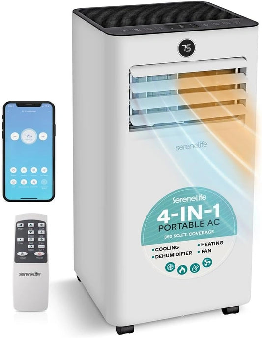 Wentylator SereneLife, 7000 BTU, do 28 m², Wi-Fi, programator czasowy