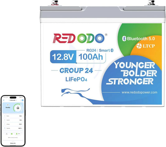 Akumulator Redodo, 100 Ah, 1280 Wh, 12 V