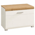 Stella Trading TV-Unterschrank in Eiche-Dekor mit weißem Finish - Modernes Lowboard für Wohnzimmer - 80 x 51 x 47 cm