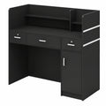 Moderne Empfangstheke mit Stauraum, Schwarz 120cm für Büro und Salon
