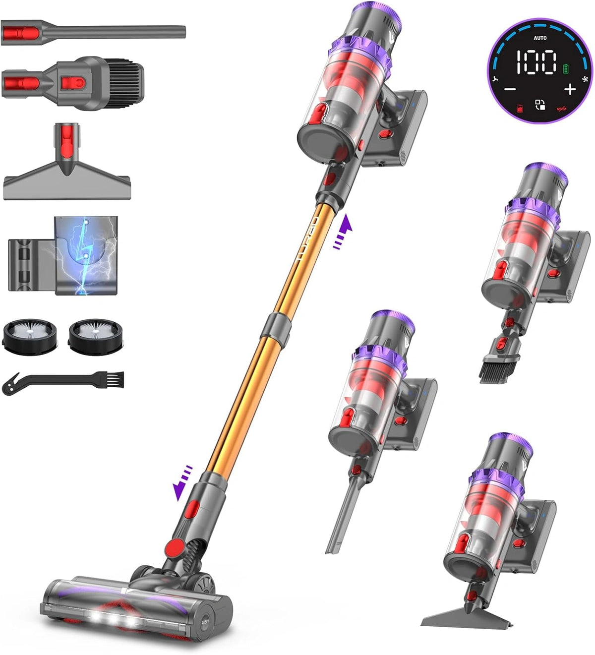 Odkurzacz coovy SU7, 580 W, 1,3 l, bezprzewodowy