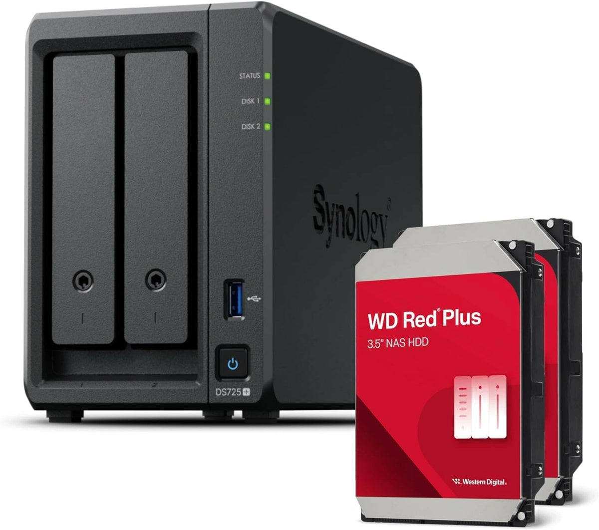 Serwer NAS Synology DS725+ R1600, 8 TB, kolor czerwony