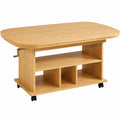 Hela Höhenverstellbarer Couchtisch Babsi aus Buche, Ausziehbar 107-157cm, Mit Rollen