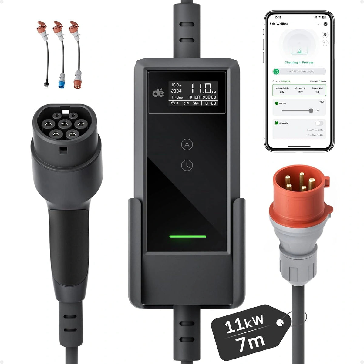 Ładowarka samochodu elektrycznego dé CEE-16A, 400 V, kolor brązowy