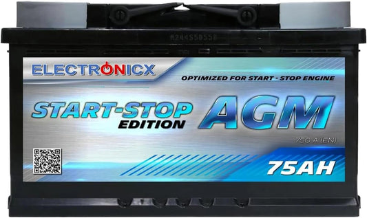 Akumulator Electronicx AGM, 75 Ah, 12 V