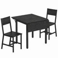 VASAGLE Essgruppe mit Klapptisch und 2 Stühlen für Küche und Wohnzimmer, stabiler Stahlrahmen, in Schwarz und Grautönen