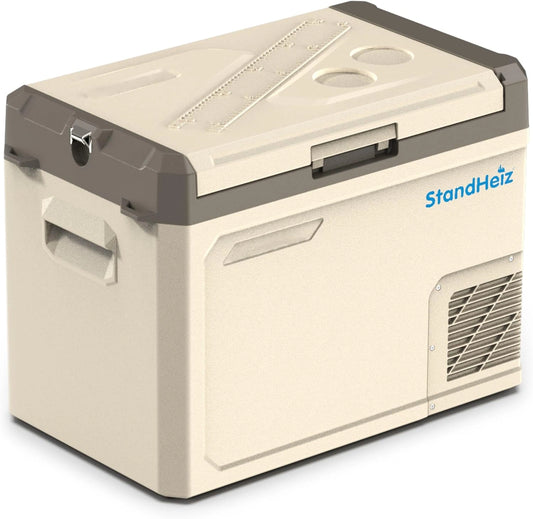 Kompresor Turystyczna, 40 l, 12 V, kolor beżowy i brązowy