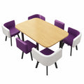 Esstischset für 6 Personen, lila, 90 x 150 cm, strapazierfähige Polster, moderne Empfangstische, ideal für Konferenzen