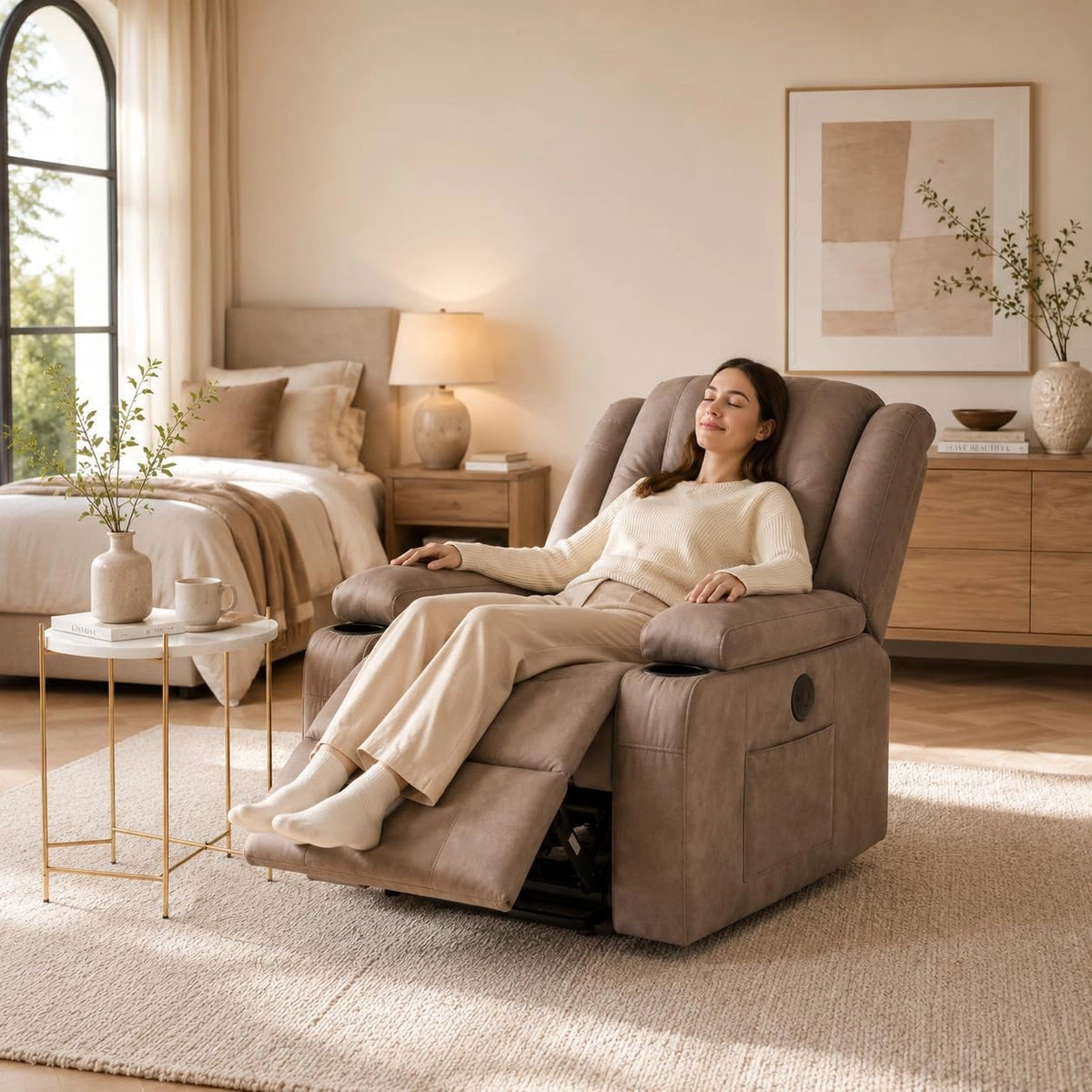 Fotel USB, kolor brązowy