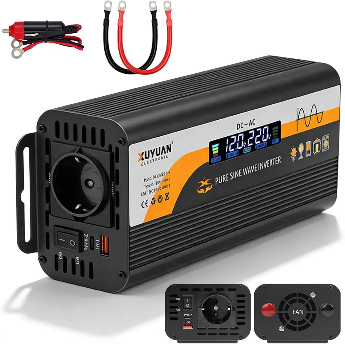 Przetwornica napięcia GAOUTO, 700 W, 12 V