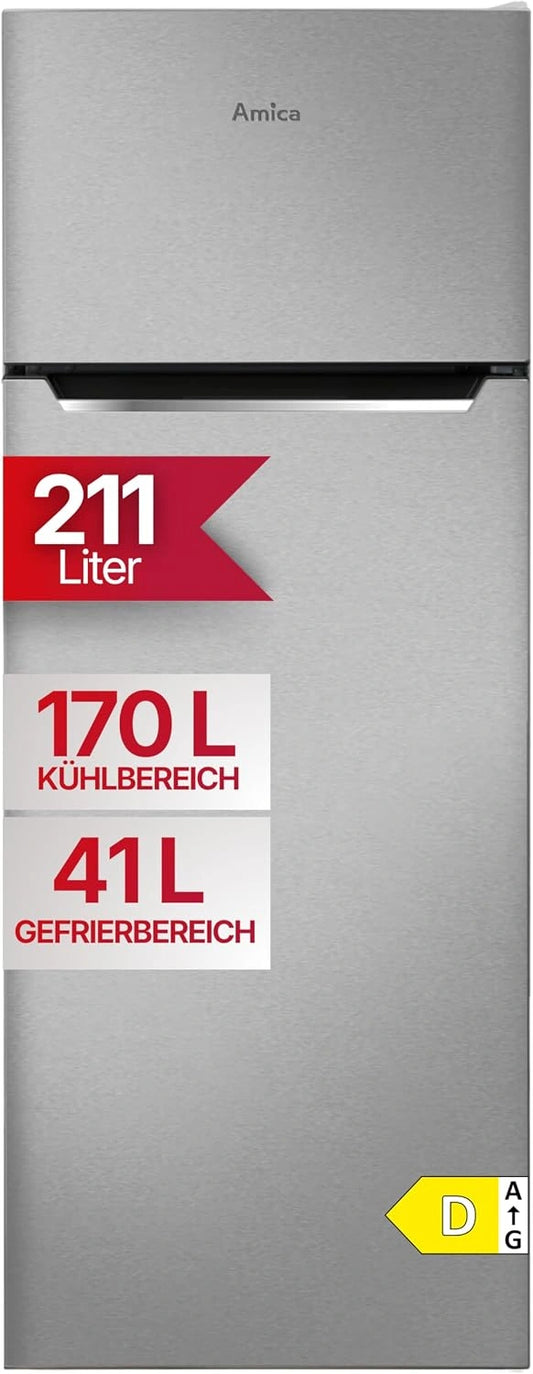 Lodówka Amica DT, 211 l, kolor srebrny