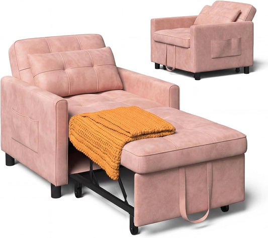Sofa Xbro, składany, kolor różowy