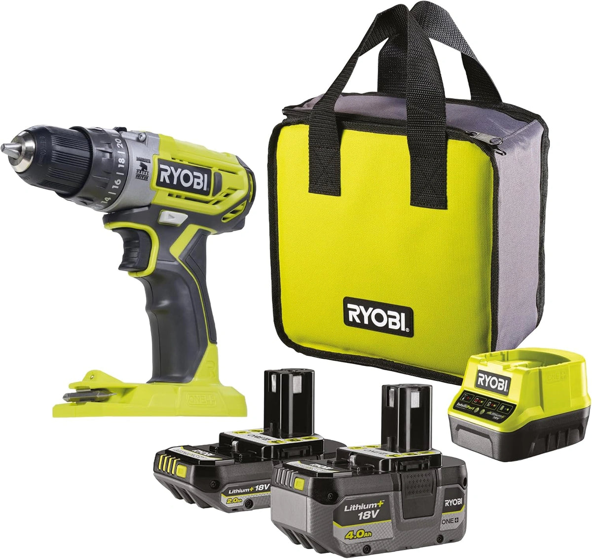 Wiertarko-wkrętarka Ryobi R18PD2-242S, 18 V