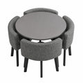 Elegantes rundes Esstisch-Set mit 4 Stühlen, platzsparend für Wohn- und Büroräume, 90x90x75 cm