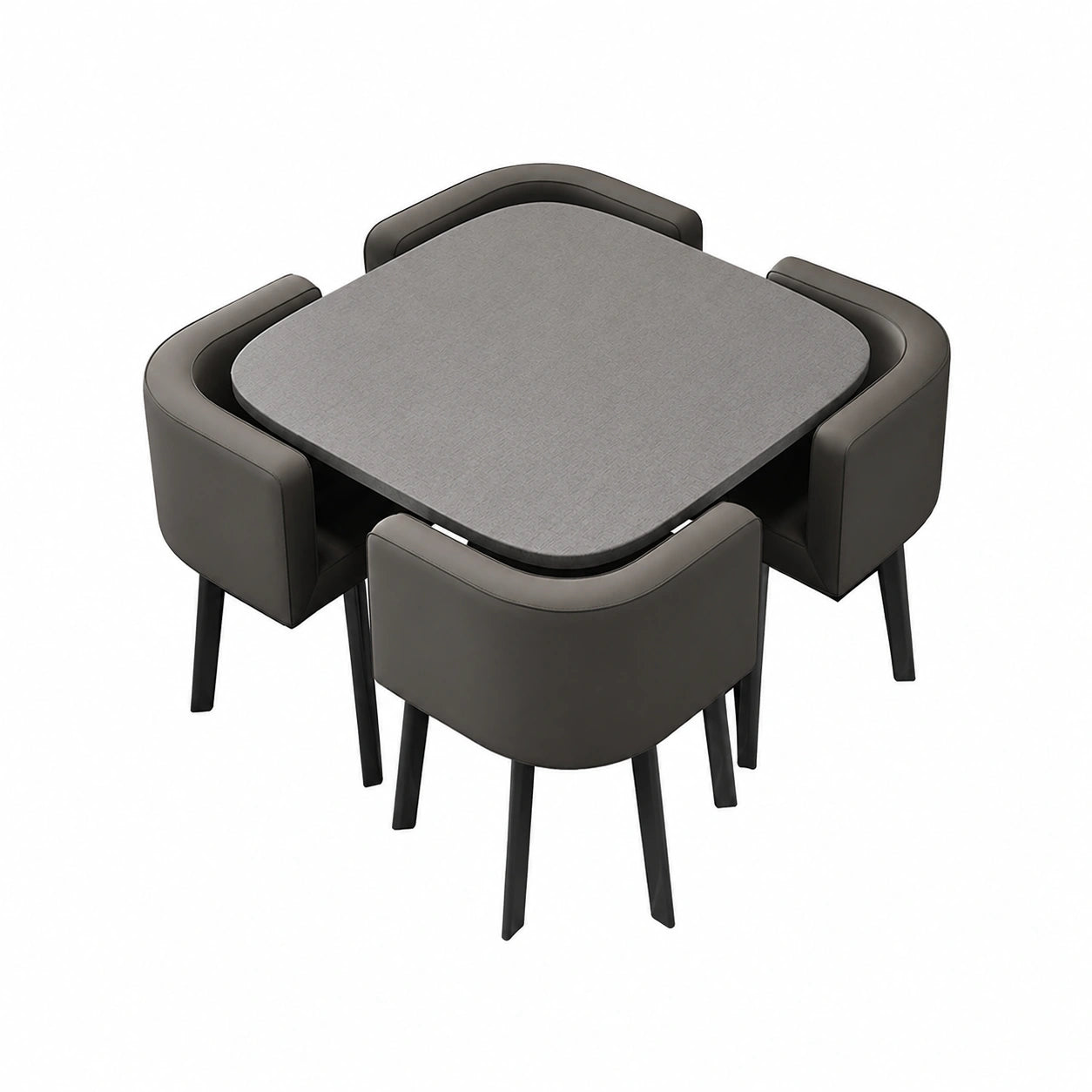 Esszimmer-Set aus Massivholz: Moderner Tisch mit 4 Stühlen für Wohn- und Essbereich